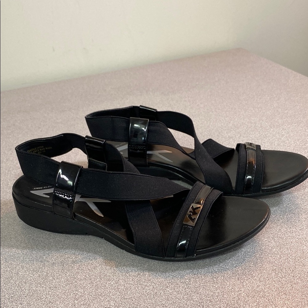 Anne Klein Sport Black Sandals with Adjustable Straps